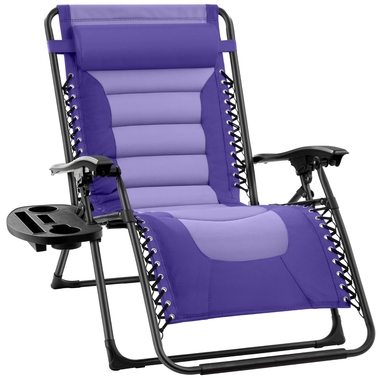 Best Choice Products Oversized Padded Zero Gravity Chair, Folding Outdoor Patio Recliner w/ Side Tray